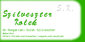 szilveszter kolek business card